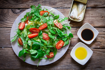 Salad and sardines