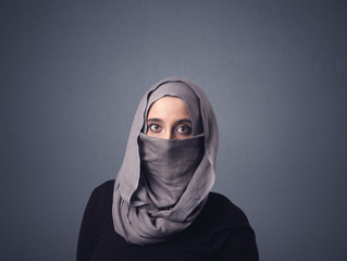 Muslim woman wearing niqab