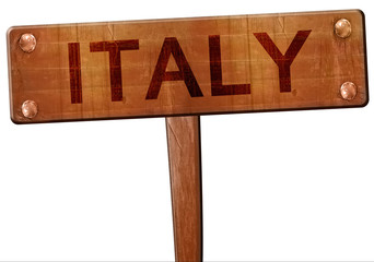 Italy road sign, 3D rendering