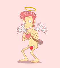 Cupid cartoon  vector and illustration. valentine day