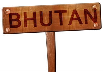 Bhutan road sign, 3D rendering