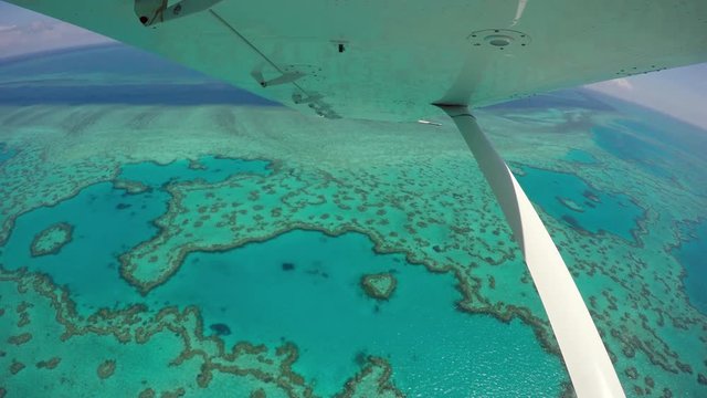 Great Barrier Reef, scenic flight over Heart Shaped reef, Australia