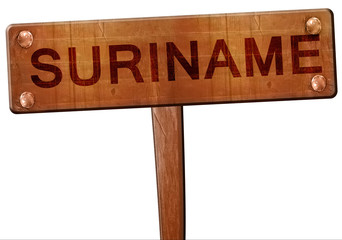 Suriname road sign, 3D rendering