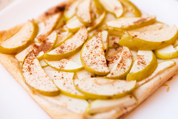 Homemade apple pie with cinnamon