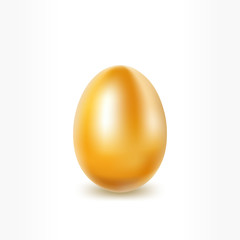 Gold Easter egg on a white background. Vector illustration