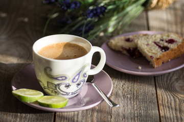 coffee cup with cake