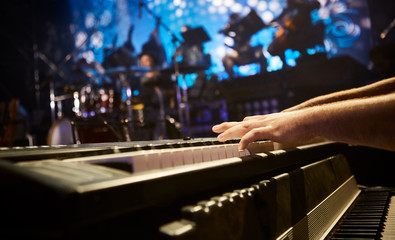 The musician at the rehearsal.