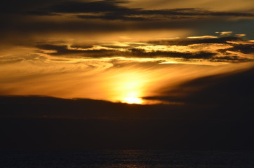 Fototapeta na wymiar Fantastic sunrise at Baltic Sea in the summer