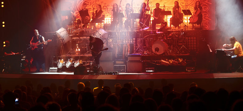 Guitarist performing on stage. Concert.