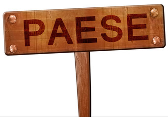 Paese road sign, 3D rendering