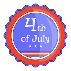 Independence day badge icon, cartoon style