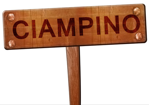 Ciampino road sign, 3D rendering