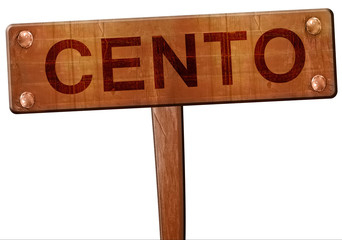 Cento road sign, 3D rendering