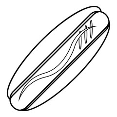 Hot dog icon, outline style