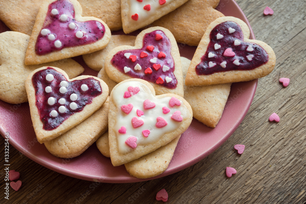 Sticker cookies for valentine's day