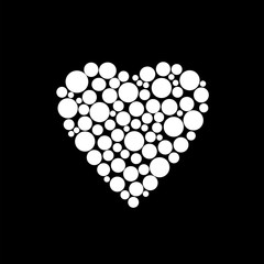 Illustration of white elements heart, Valentines Day print