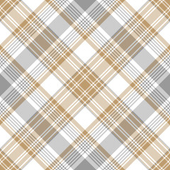 Platinum gold tartan diagonal seamless pattern