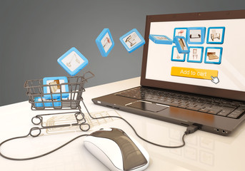E-commerce, 3d rendering