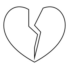 Broken heart icon, outline style