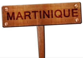 Martinique road sign, 3D rendering