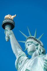 Statue of Liberty close up with torch