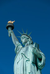 Statue of Liberty close up with torch