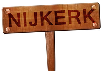 Nijkerk road sign, 3D rendering