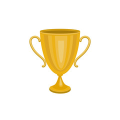 Gold trophy winner cup. Winner Icon isolated on white background. Vector illustration.