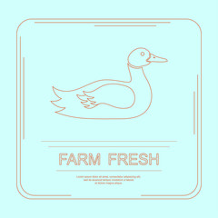 Logotype of farm fresh in modern thin line design. Perfect organic farm products banner or flyer. Vector illustration. eps 10