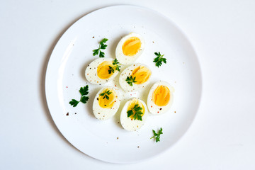 boiled eggs on a plate