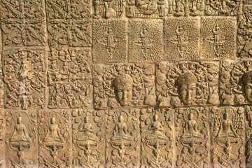 Fototapeta na wymiar Buddha sculpture image. Thai style stone carving