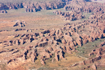 Aerial view on bee hive formations in Purnululu NP
