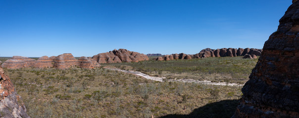 Outback Australia: View over the ranges of Purnululu NP