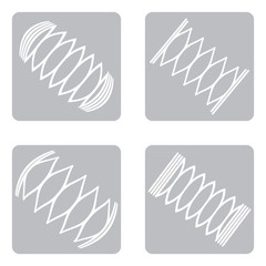 Fototapeta na wymiar Monochrome icons set with springs