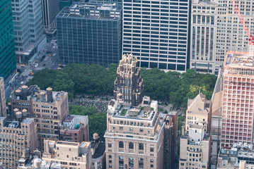 Aerial of Bryant Park, NYC