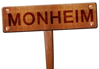 Monheim road sign, 3D rendering