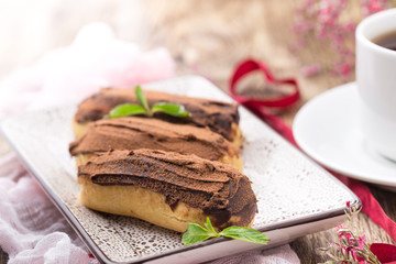 Eclairs (dessert) for valentines day