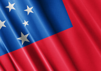 Samoa waving flag close