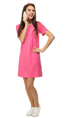 Young girl in pink dress