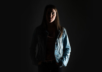 Young girl posing in studio