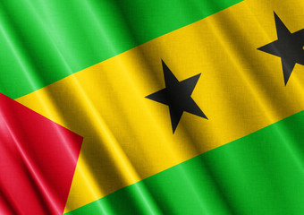 Sao Tome and Principe waving flag close