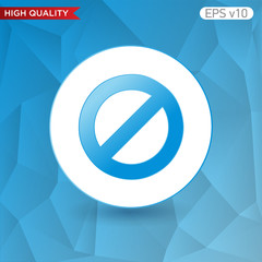 Colored icon or button of stop symbol with background