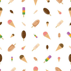 Colorful ice cream seamless pattern