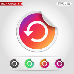 Colored icon or button of refresh symbol with background