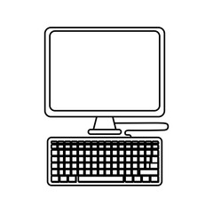 Computer with keyboard icon vector illustration graphic design