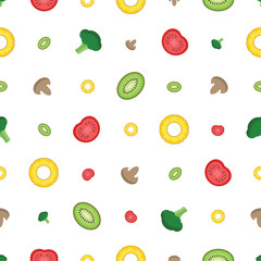 Slices of colorful vegetable. Seamless pattern