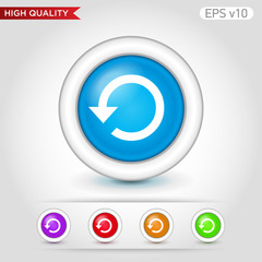 Colored icon or button of refresh symbol with background