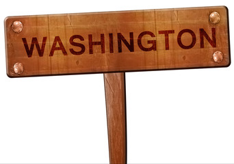 washington road sign, 3D rendering