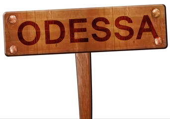 odessa road sign, 3D rendering