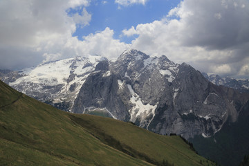 Marmolada mountain in italian Alps